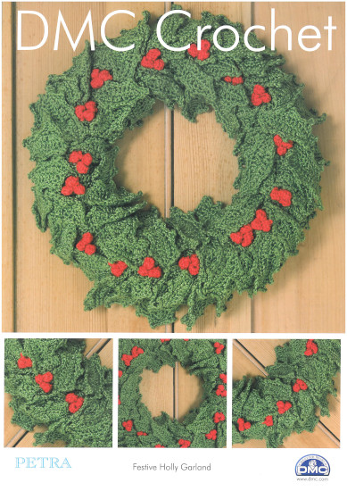 DMC Crochet - Festive Holly Garland - Click Image to Close