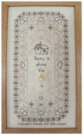 Blackwork Home is where the Heart is Sampler Kit by Sally Leonard - Click Image to Close