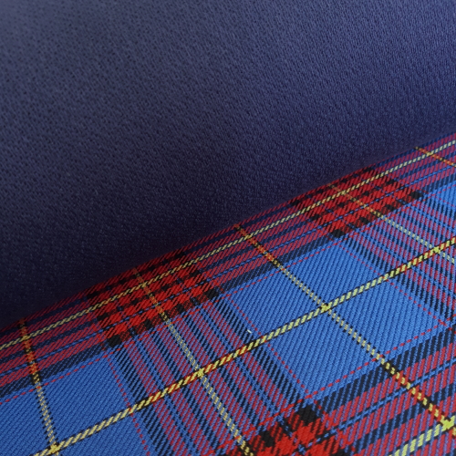Check Plaid Tartan Cotton Fabric - Double Thickness Blue & Red - Click Image to Close