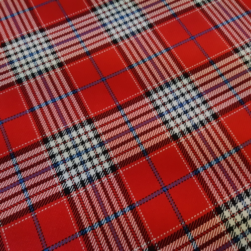 Check Plaid Tartan Cotton Fabric - Double Thickness Red & White - Click Image to Close