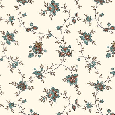 Bethel - Spaced Floral Vine 1649-26247-A from Quilting Treasures - Click Image to Close