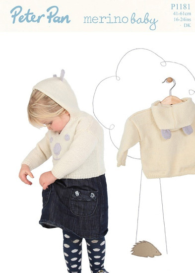 Peter Pan Merino Baby 1181 - Hooded Sweaters - Click Image to Close